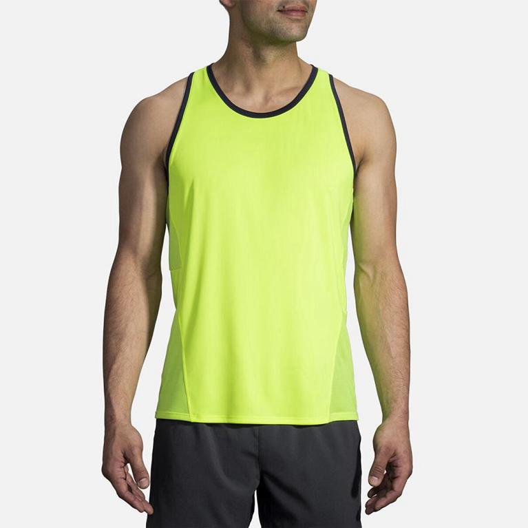 Brooks Stealth - Mens Running Tank Top - Yellow (68519VGOE)